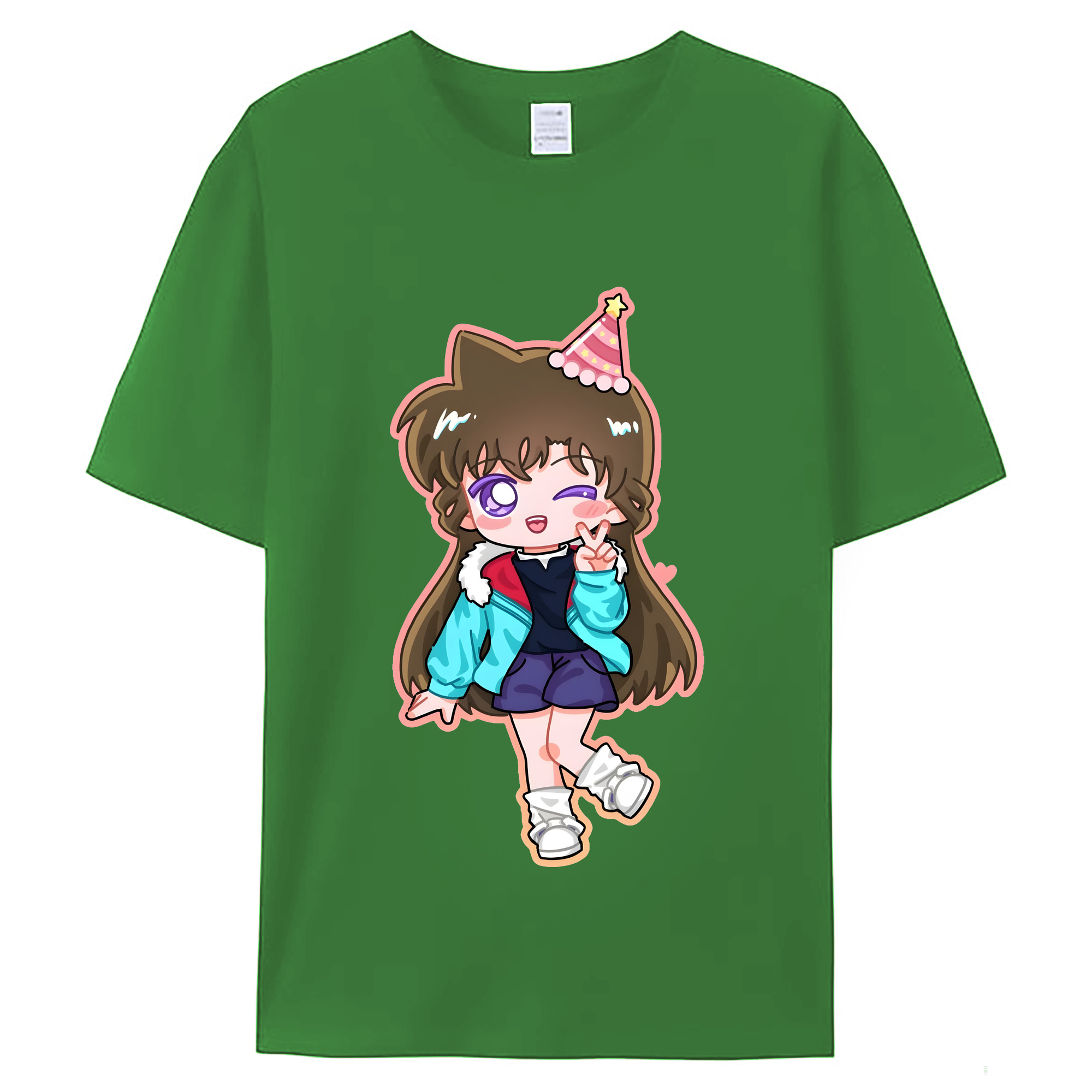 （画像用） 名探偵コナン 毛利 蘭 もうり らん、モーリ ラン Detective Conan Rachel Moore レディースカジュアルプリントTシャツ（綿100％）